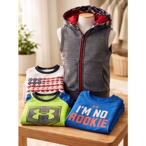 EUC - Toddler Boys Lot of 5 pieces Under Armour - Shirt, Jacket - Size 18/24 Mo